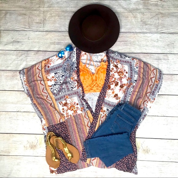 LEXI Boho Multi-print Kimono - Picture 8 of 8